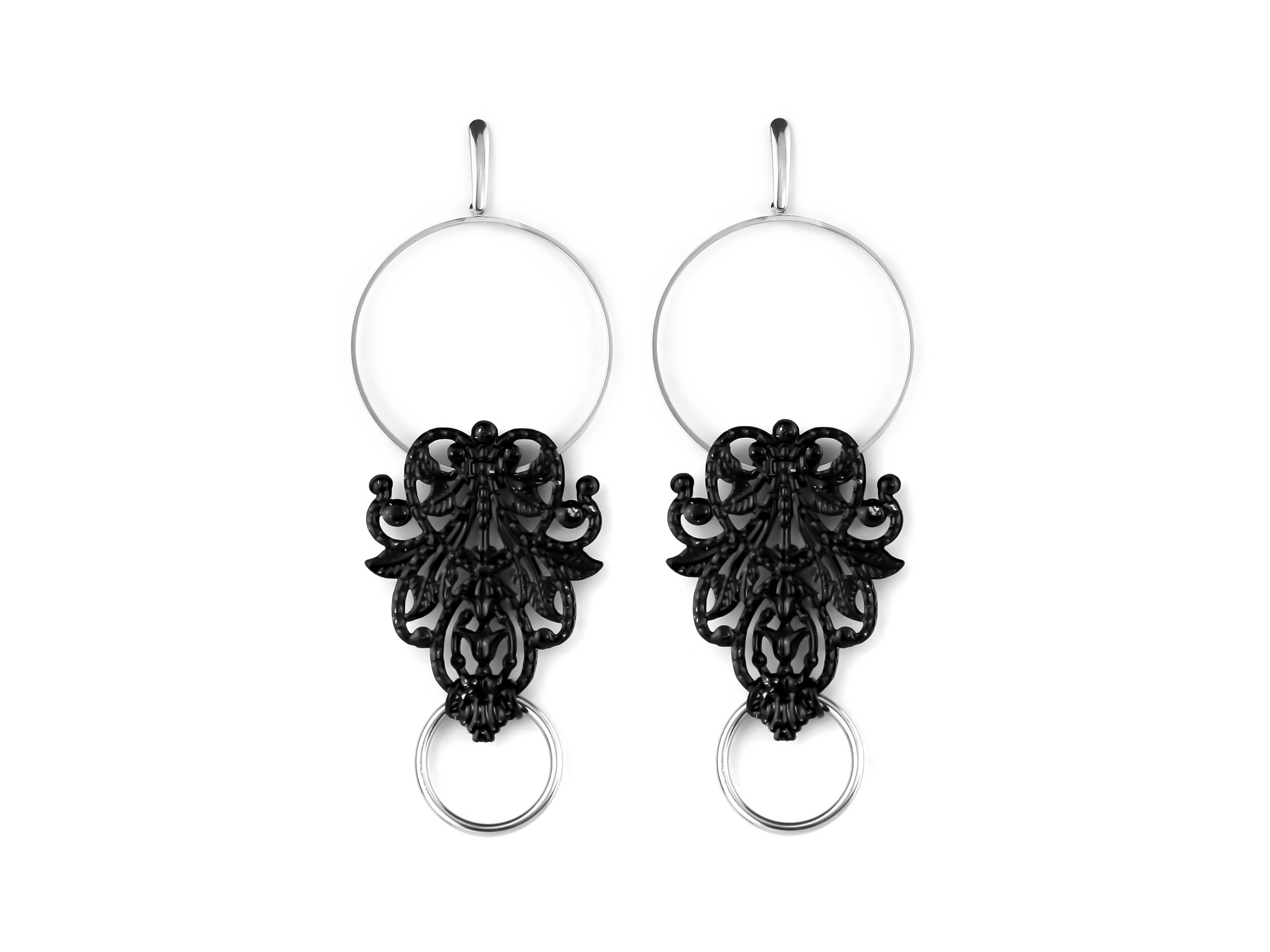 Buy Azai by Nykaa Fashion Oxidised Silver Statement Earrings Online