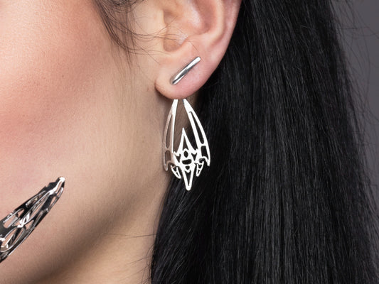 Tiny Dark Futuristic Earrings LUMORA